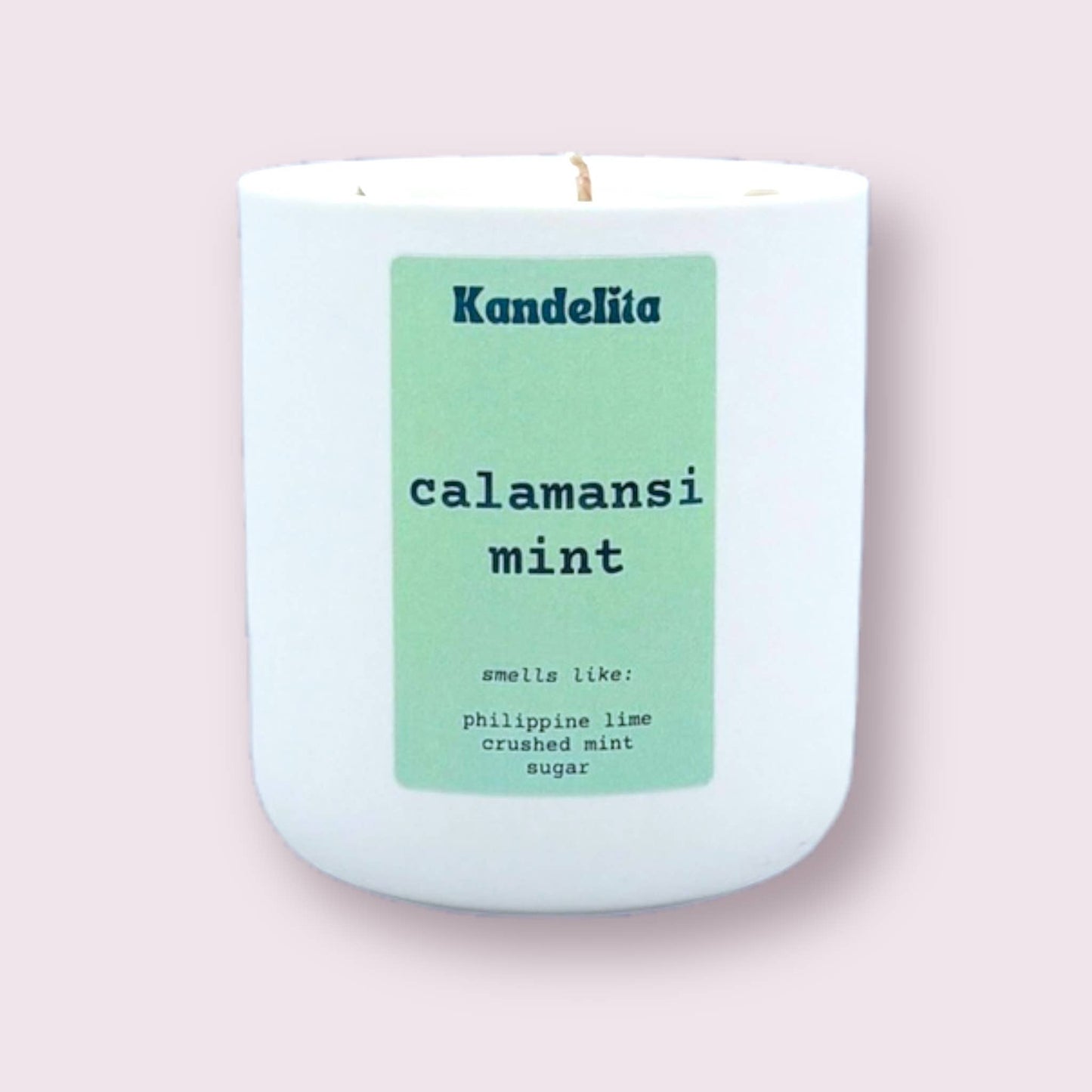Calamansi Mint | 8.5 oz matte white ceramic soy candle - MARIVIC MART