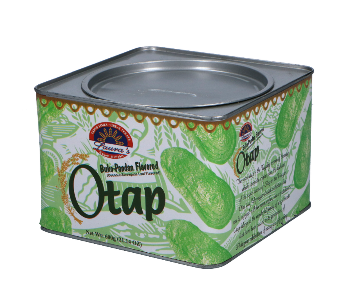 Laura's Otap Buko Pandan Flavoured (Tins) | 600g. - MARIVIC MART