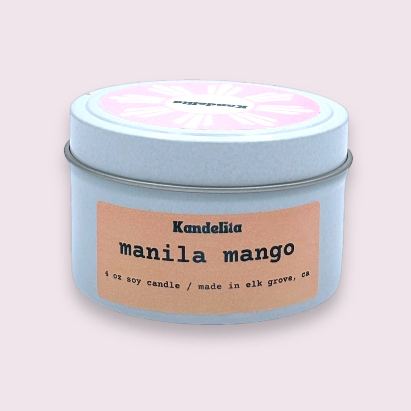 Manila Mango | 4 oz white soy candle tin - MARIVIC MART