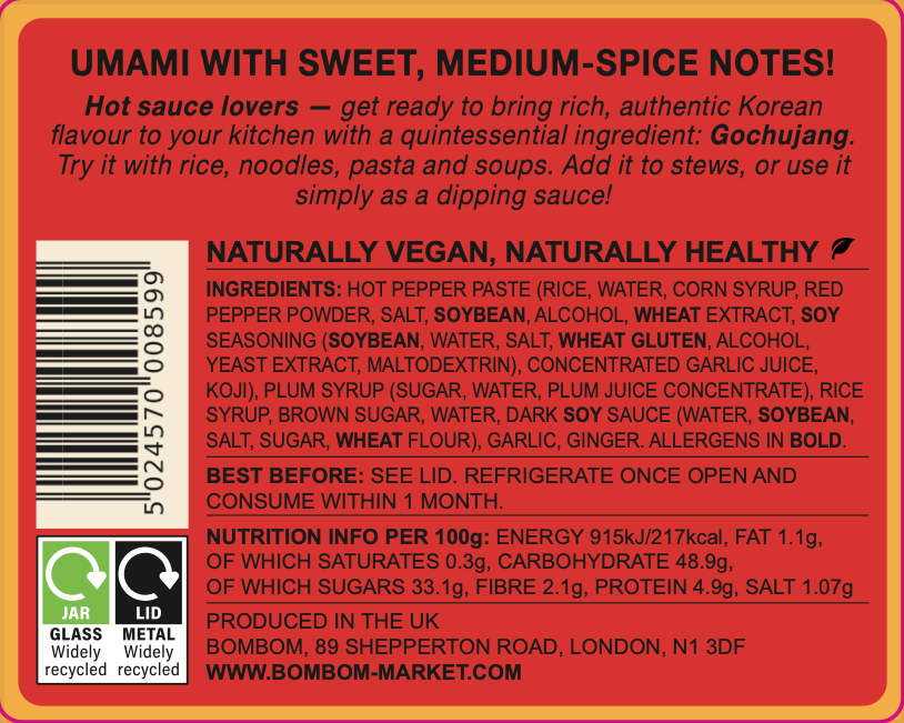 Gochujang BOMBOM : Sauce Coréenne Originale Épicée - MARIVIC MART
