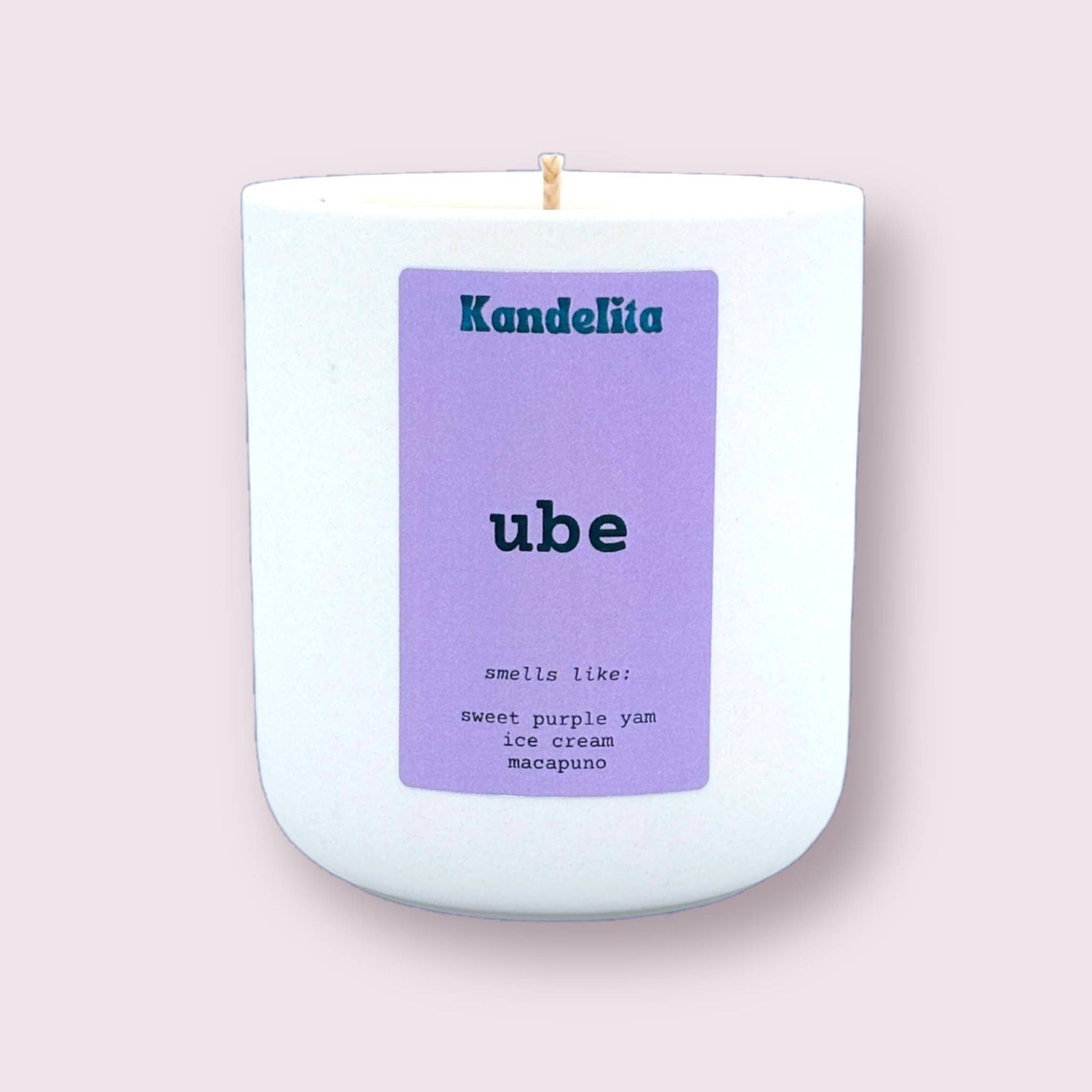 Ube | 8.5 oz matte white ceramic soy candle - MARIVIC MART