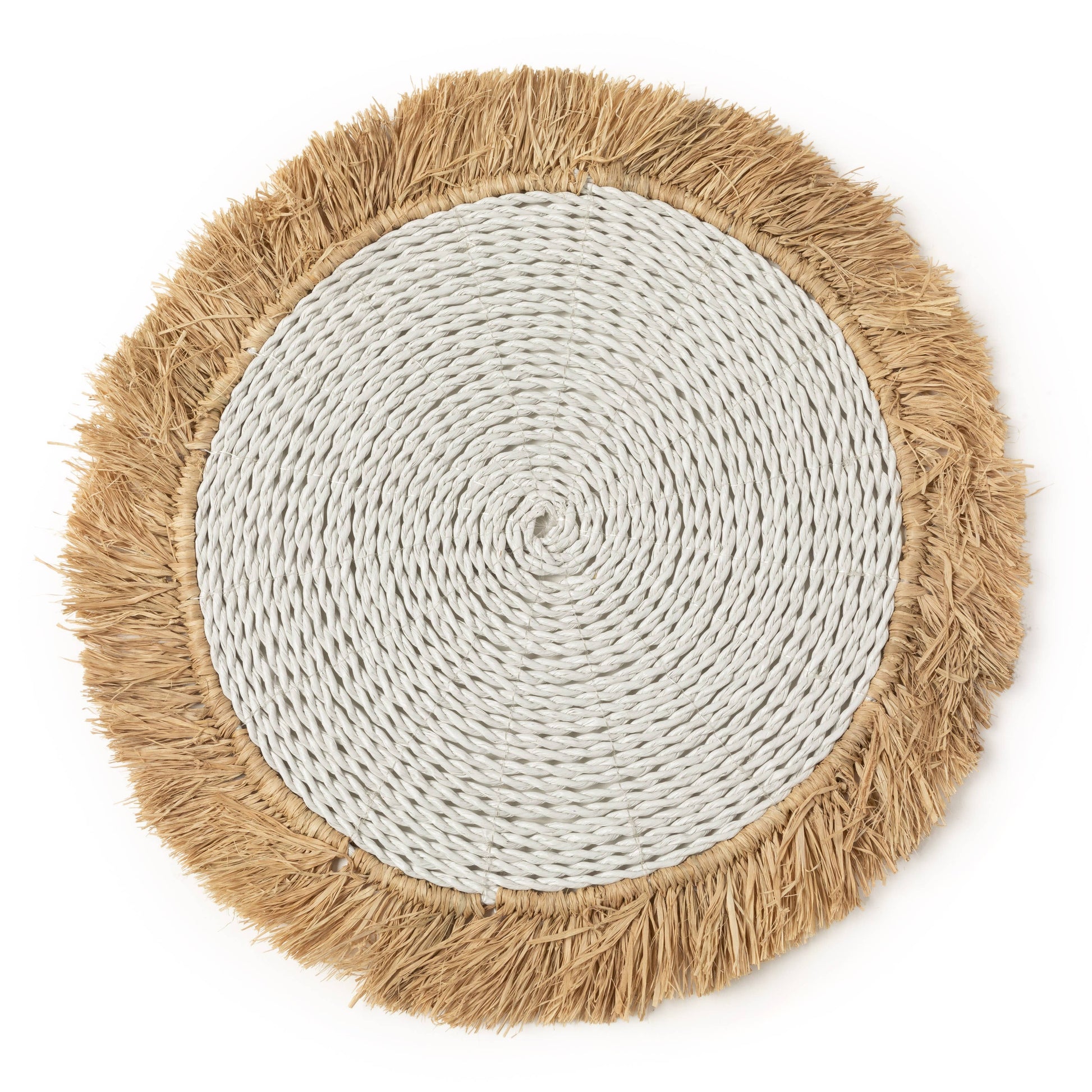 The Seagrass Raffia Placemat - White Natural - MARIVIC MART