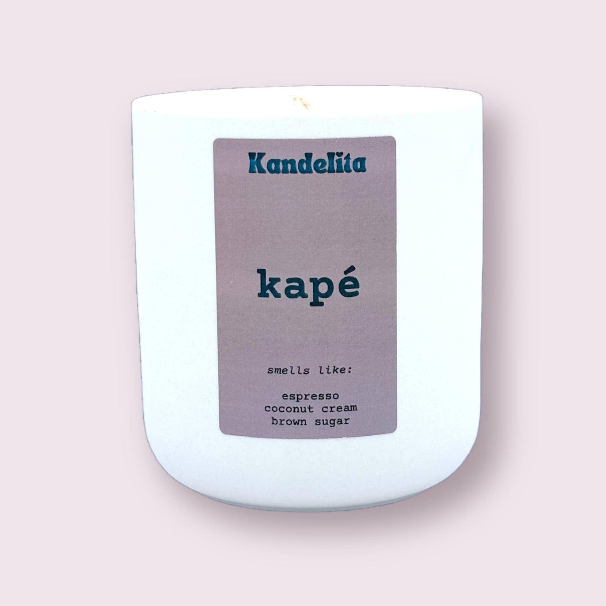 Kapé | 8.5 oz matte white ceramic soy candle - MARIVIC MART