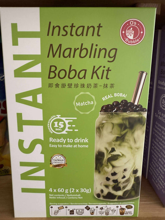 Kit Bubble Tea Instantané – Matcha Marbré (4 x 60g)