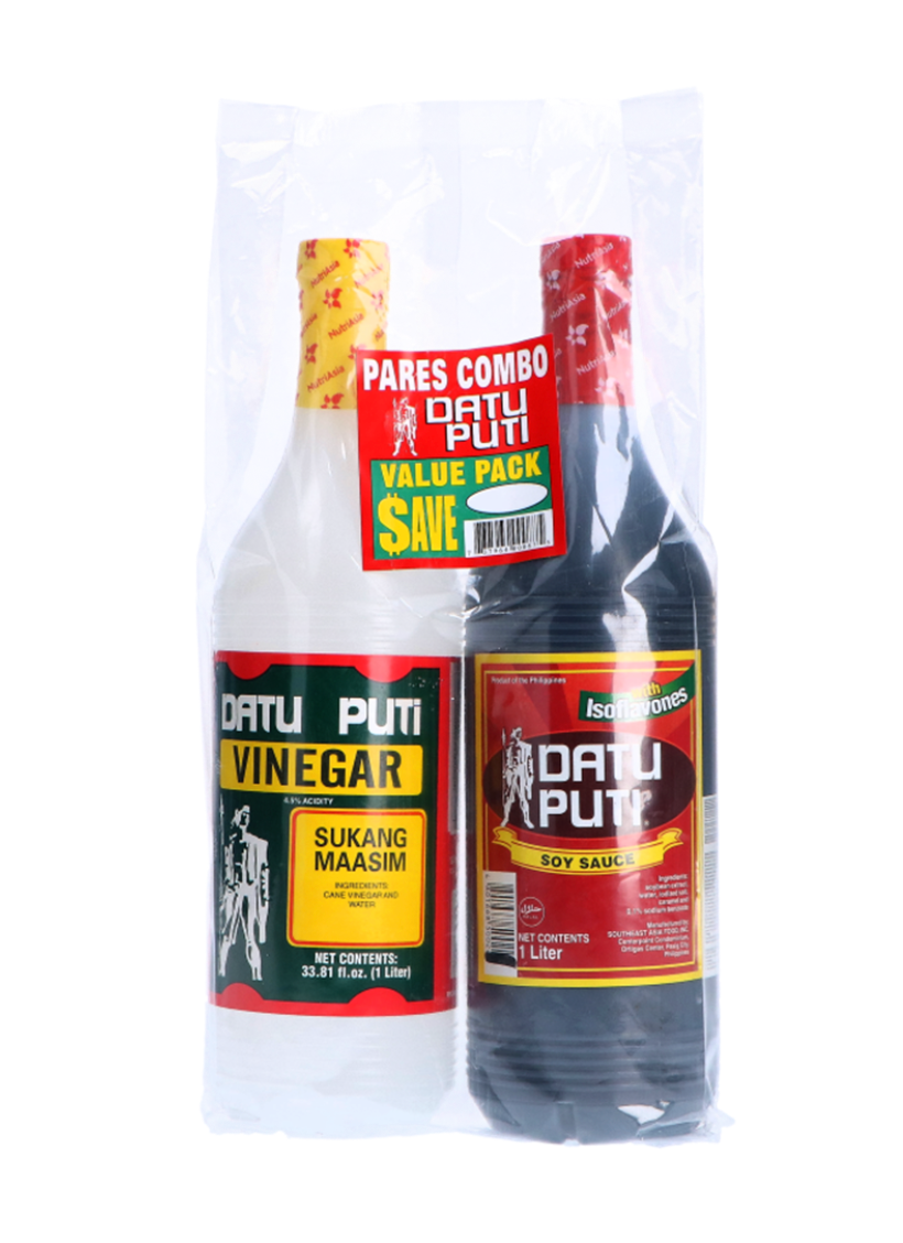 Datu Puti | Value Pack Soy Sauce + Vinegar 1L - MARIVIC MART