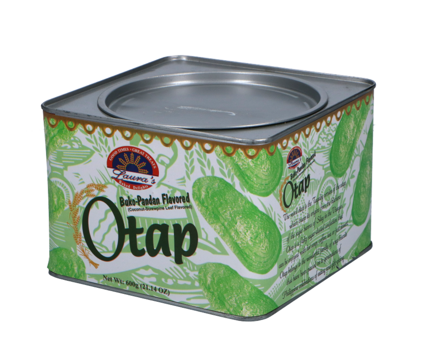 Laura's Otap Buko Pandan Flavoured (Tins) | 600g.