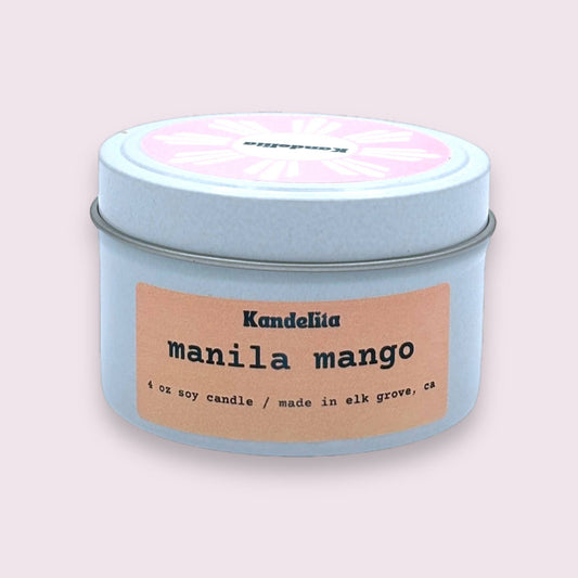 Manila Mango | 4 oz white soy candle tin