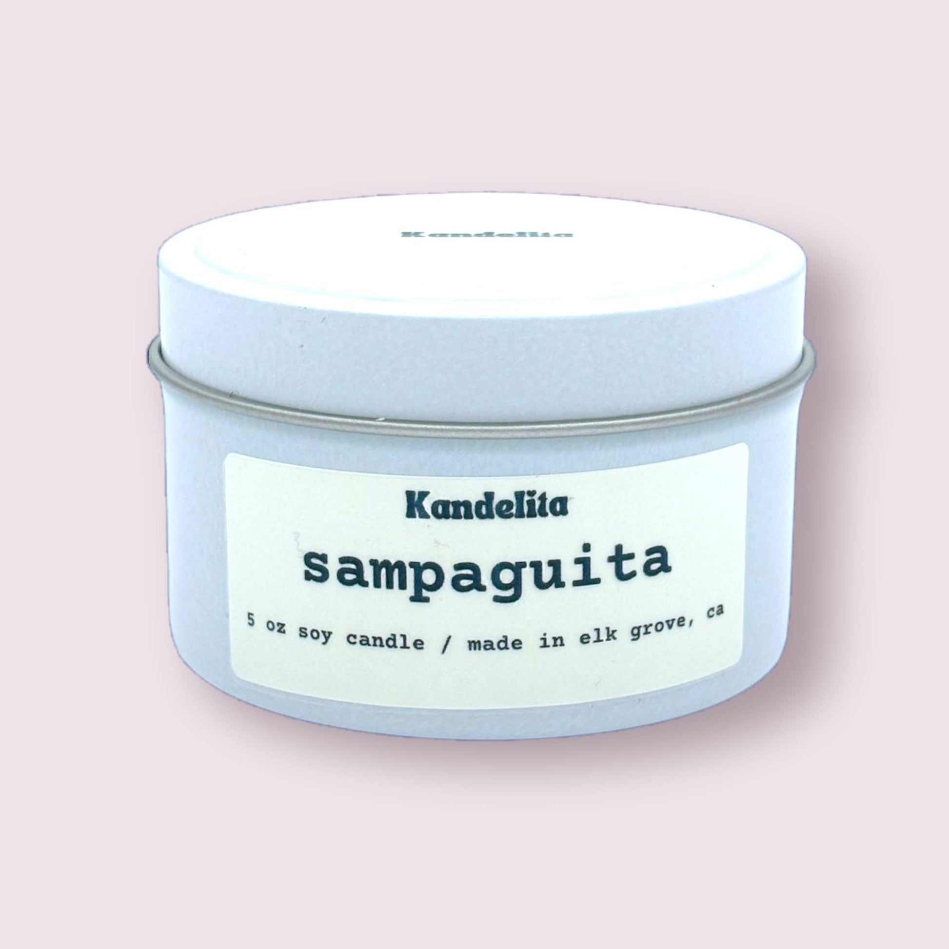 Sampaguita | 4 oz white soy candle tin - MARIVIC MART