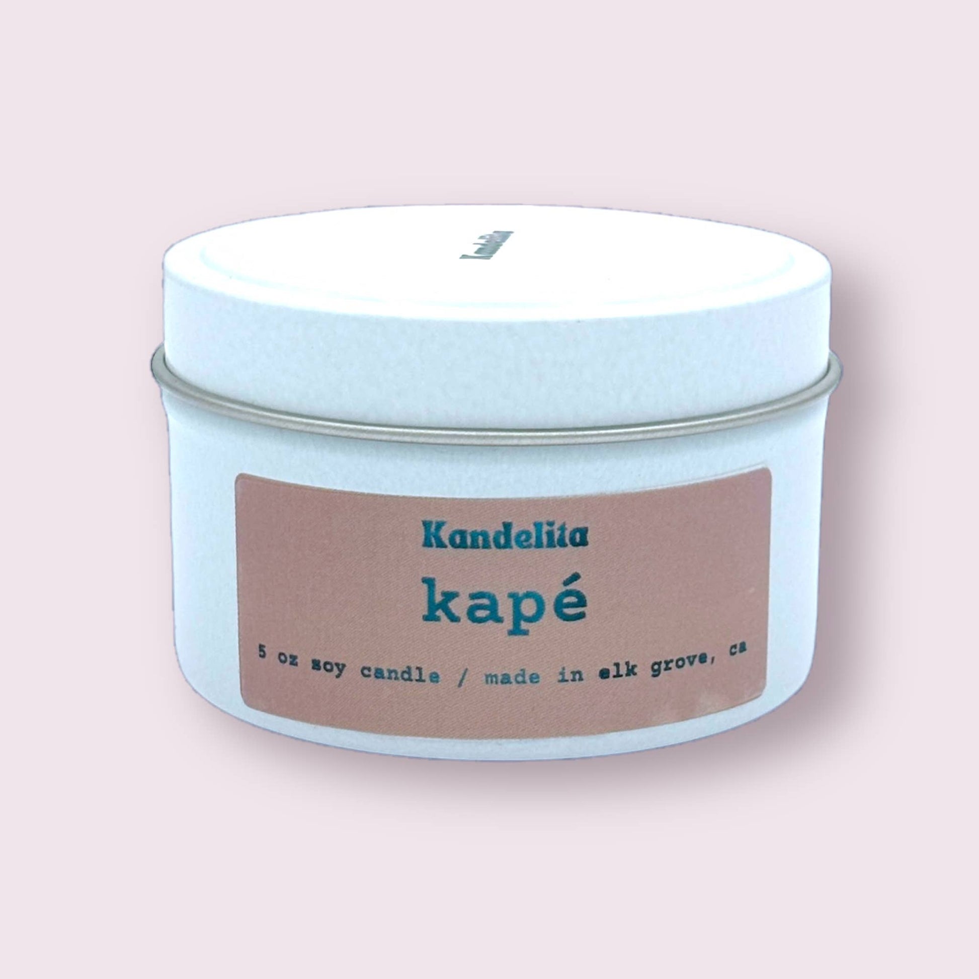 Kapé | 4 oz white soy candle tin - MARIVIC MART